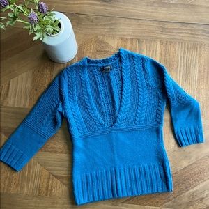Peacock Blue 3/4 sleeve sweater